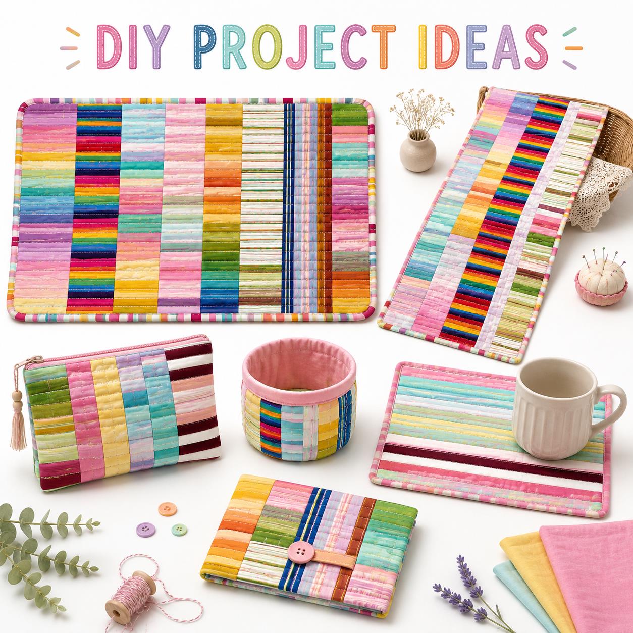10pcs Vintage Striped Jelly Roll Fabric Strips 2.5X19.7inch Pre-Cut 100% Polyester For Patchwork Quilts, Table Runners, Placemats, Tote Bags, Storage Pouches, Makeup Bags, Coasters, Quilt Blocks & Binding