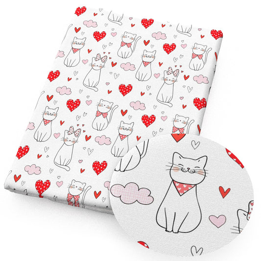 cat cloud heart love fabric