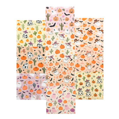 10Pc/Set Halloween Series Skull Pumpkin Cactus Bat Fat Quarter Fabric, Pre-Cut Square Fabric Assort, Fabric Set, Craft Fabric, Handmade DIY Patchwork Fabric,Home Quilting Sewing Fabric, Packaging Fabric, Scrapbooking Craft Hobbyist