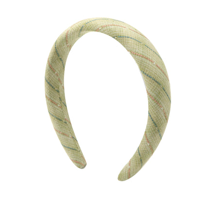 cotton jacquard line gradient retro checkered high cranial hairband