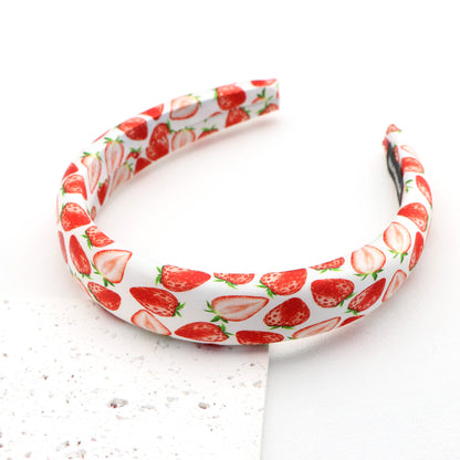 strawberry satin high cranial hairband