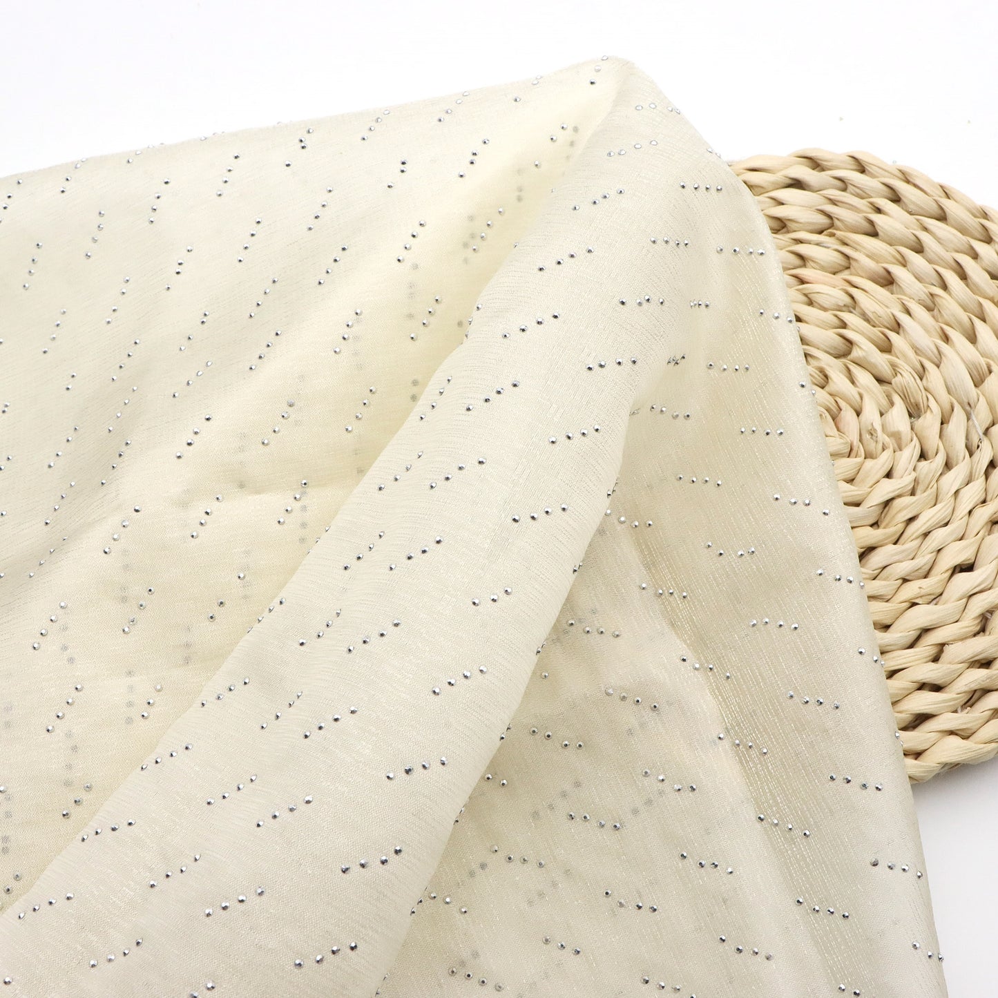 1Pc 59x19.68inch(150x50cm) Sparkly dot Width Chiffon Fabric Soft Fabric For Dress Lining Cloth Material Wedding Sewing Production