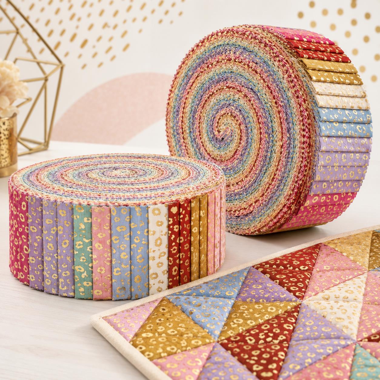 10Pc/Set, Making 10 Images 1pc Each, Each Size: 6.3*50cm Leopard Golden Hot Stamping Series Sliced Chiffon Fabric Set Style Combination, Polyester Jelly Roll Fabric Strips, Pre-Cut Quilting Squares, For Quilting DIY, Handicrafts And Sewing, Blankets, Rugs