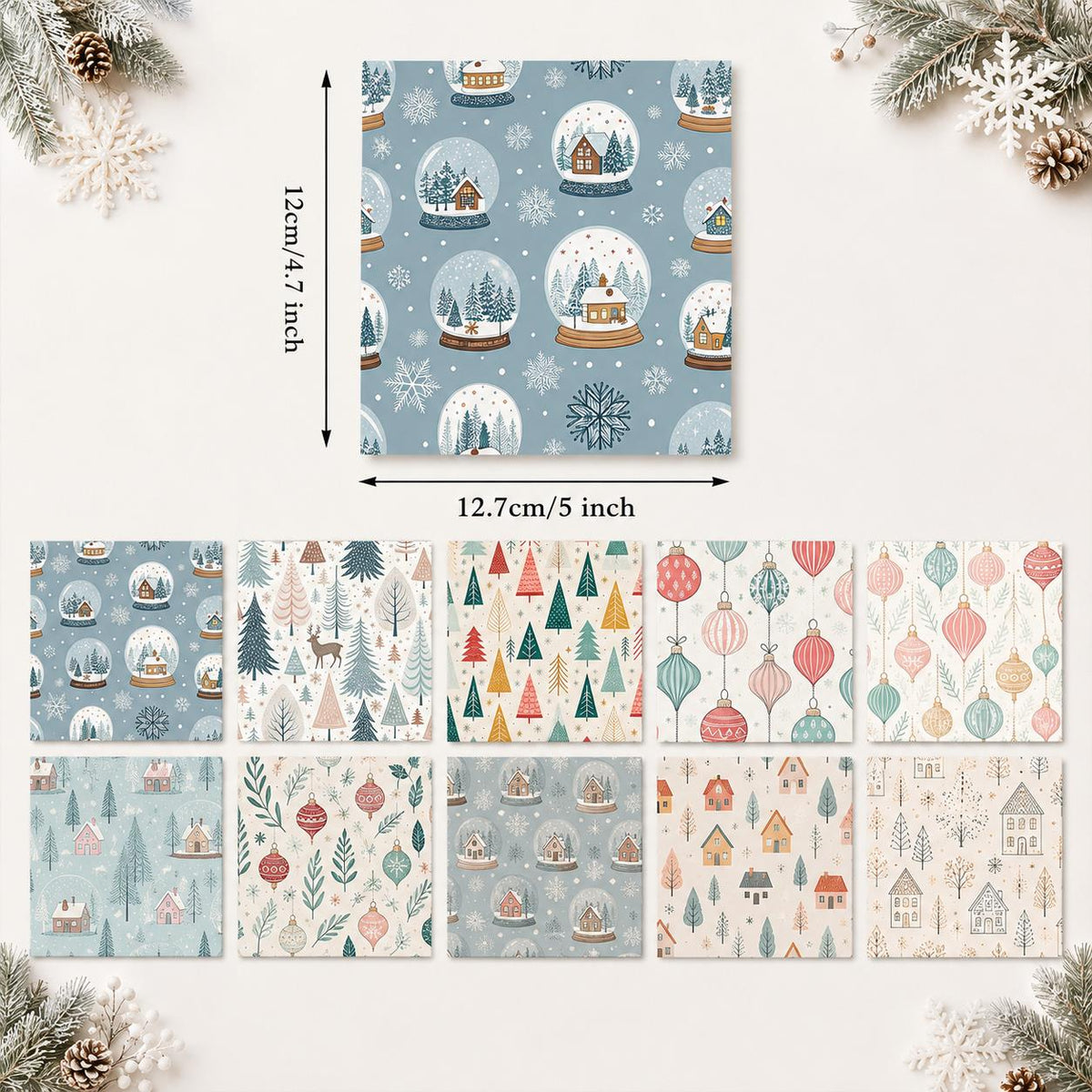 10Pc/Set Christmas Series Deer Tree House Fat Quarter Fabric, Pre-Cut Square Fabric Assort, Fabric Set, Craft Fabric, Handmade DIY Patchwork Fabric,Home Quilting Sewing Fabric, Packaging Fabric, Scrapbooking Craft Hobbyist