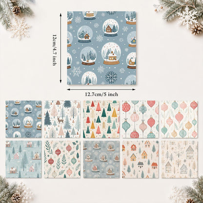 10Pc/Set Christmas Series Deer Tree House Fat Quarter Fabric, Pre-Cut Square Fabric Assort, Fabric Set, Craft Fabric, Handmade DIY Patchwork Fabric,Home Quilting Sewing Fabric, Packaging Fabric, Scrapbooking Craft Hobbyist