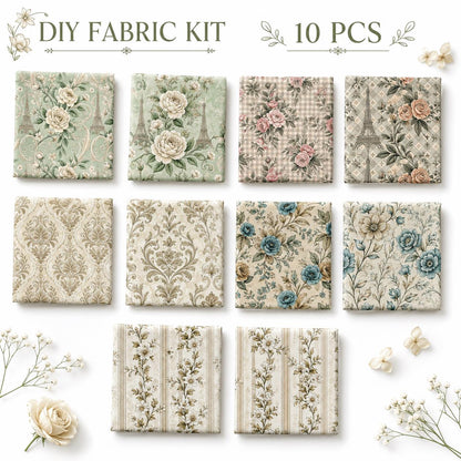 10Pc/Set Flower Series Plaid Fat Quarter Fabric, Pre-Cut Square Fabric Assort, Fabric Set, Craft Fabric, Handmade DIY Patchwork Fabric,Home Quilting Sewing Fabric, Packaging Fabric, Scrapbooking Craft Hobbyist