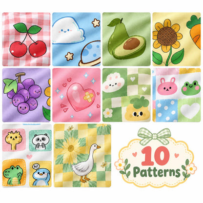 10Pc/Set, Making 10 Images 1pc Each, Each Size: 6.3*50cm Duck Animal Series Sliced Fabric Set Style Combination, Polyester Jelly Roll Fabric Strips, Pre-Cut Quilting Squares, For Quilting DIY, Handicrafts And Sewing, Blankets, Rugs, Interior Decoration, H