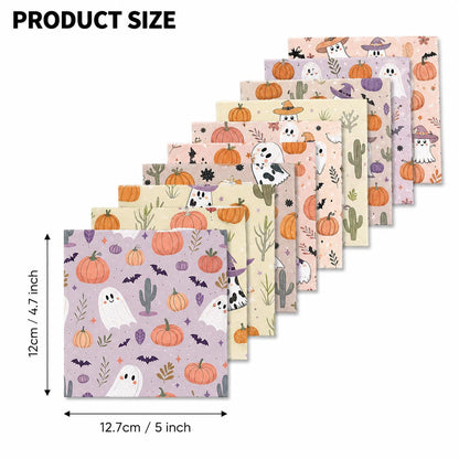 10Pc/Set Halloween Series Skull Pumpkin Cactus Bat Fat Quarter Fabric, Pre-Cut Square Fabric Assort, Fabric Set, Craft Fabric, Handmade DIY Patchwork Fabric,Home Quilting Sewing Fabric, Packaging Fabric, Scrapbooking Craft Hobbyist
