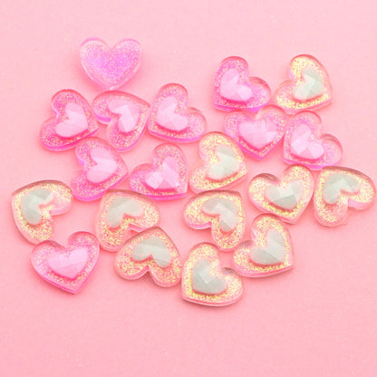5pcs Valentine's Day Love Heart Charms Beads - Acrylic Resin Ornaments for DIY Jewelry, Earrings, Bracelets & Crafts - Perfect for Gifts, Decorations & Accessories