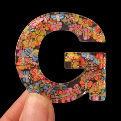 1Pc Butterfly Polymer Clay With Letters Alphabet Crystal Epoxy Resin - Perfect for Bags & Car Accessories, Ideal Gift for Women on Christmas, Birthdays, and New Year