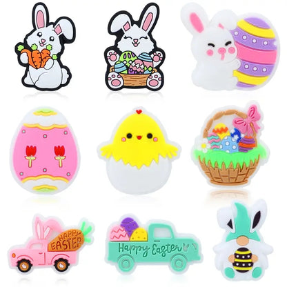 1PC Chicken Gnome Rabbit Bunny Easter Silicone Beads for Jewelry Making, DIY Beading, Key Bag Chain, Bracelet, Necklace, Beaded Pen Decors, and Home Decoration Accessories