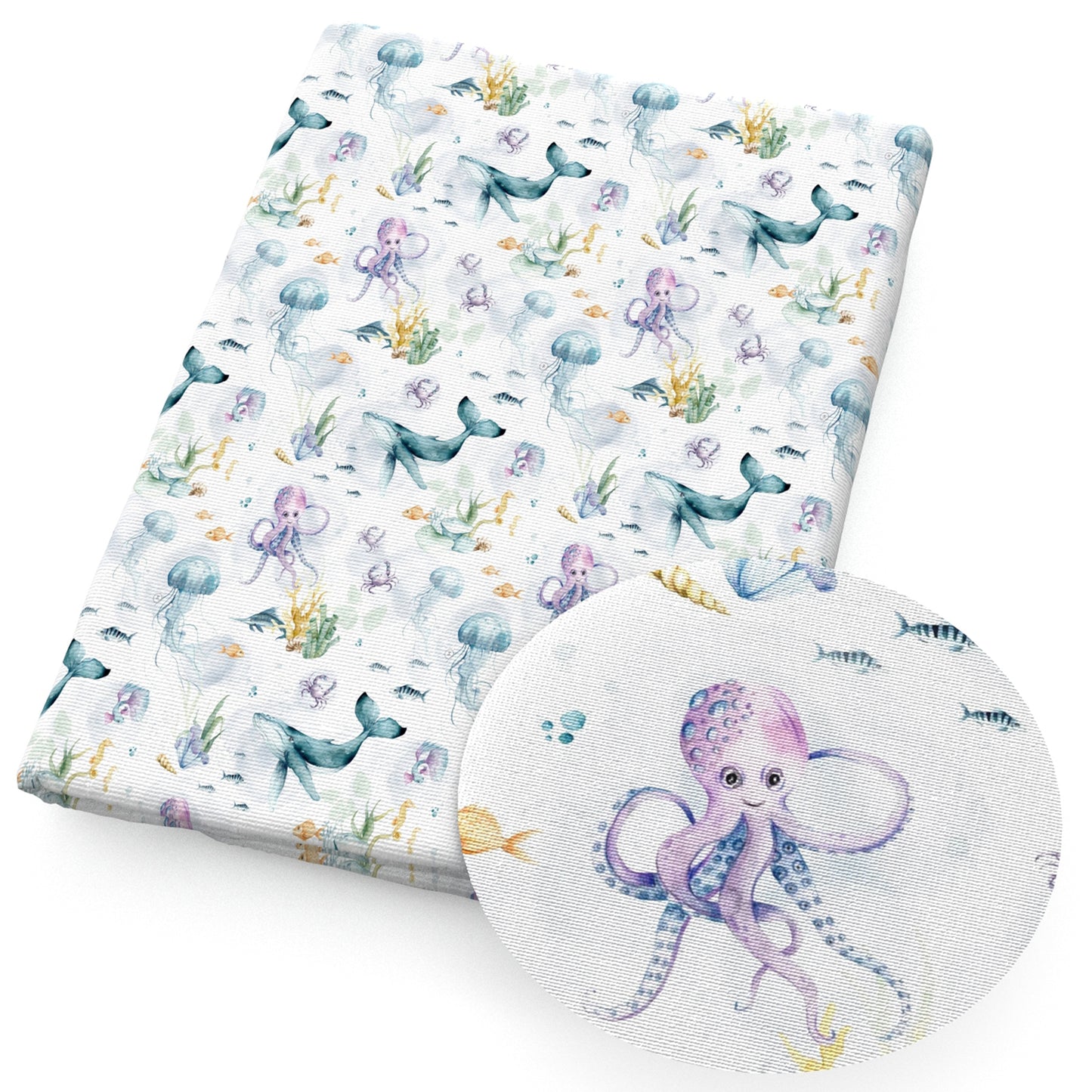 the whale crabcrabs octopus ocean series fabric