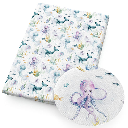 the whale crabcrabs octopus ocean series fabric