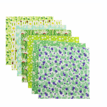 7pcs/se 7.87x7.87inch(20x20cm) flower series 100% cotton fabric Precut Quilting Fabric Fat Quarter Fabric Bundle, Quilting Squares for Patchwork, DIY Crafts Projects, DIY Wallet Making