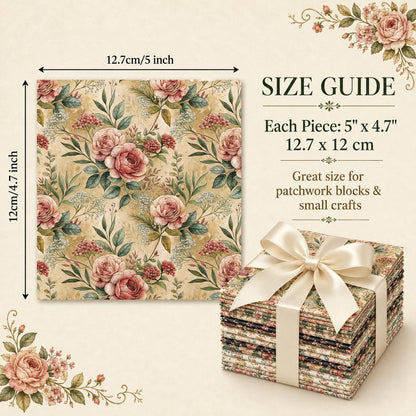 10Pc/Set Flower Series Fat Quarter Fabric, Pre-Cut Square Fabric Assort, Fabric Set, Craft Fabric, Handmade DIY Patchwork Fabric,Home Quilting Sewing Fabric, Packaging Fabric, Scrapbooking Craft Hobbyist