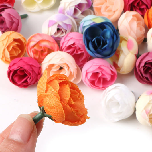 10Pcs Artificial Flowers,Fake Flowers Head Rose Artificial Silk Flower for DIY Card Making & Craft Decorations, Wedding Home Decoration,DIY Scrapbooking Party Birthday Decor
