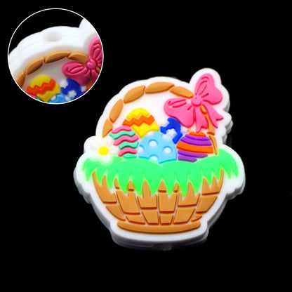 1PC Chicken Gnome Rabbit Bunny Easter Silicone Beads for Jewelry Making, DIY Beading, Key Bag Chain, Bracelet, Necklace, Beaded Pen Decors, and Home Decoration Accessories