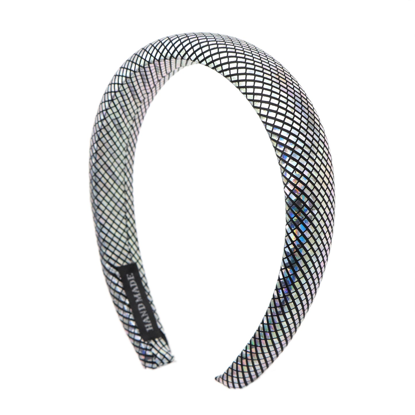 plaid grid Holographic Laser Crochet Headband