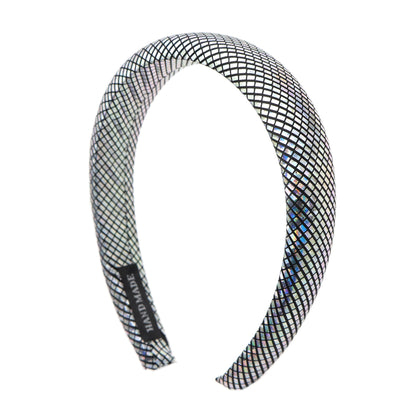 plaid grid Holographic Laser Crochet Headband