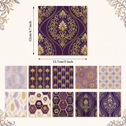 10Pc/Set Flower Purple Series Stripe Feather Fat Quarter Fabric, Pre-Cut Square Fabric Assort, Fabric Set, Craft Fabric, Handmade DIY Patchwork Fabric,Home Quilting Sewing Fabric, Packaging Fabric, Scrapbooking Craft Hobbyist