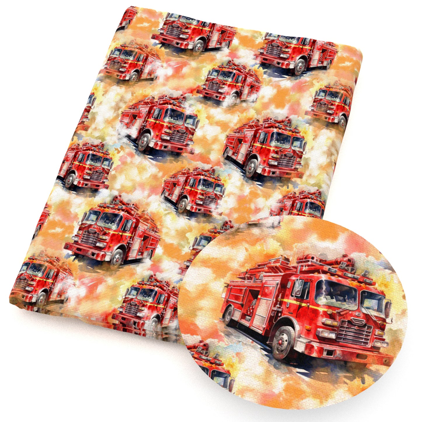 tie dye paint splatter fire truckfire hydrantfiremen fabric