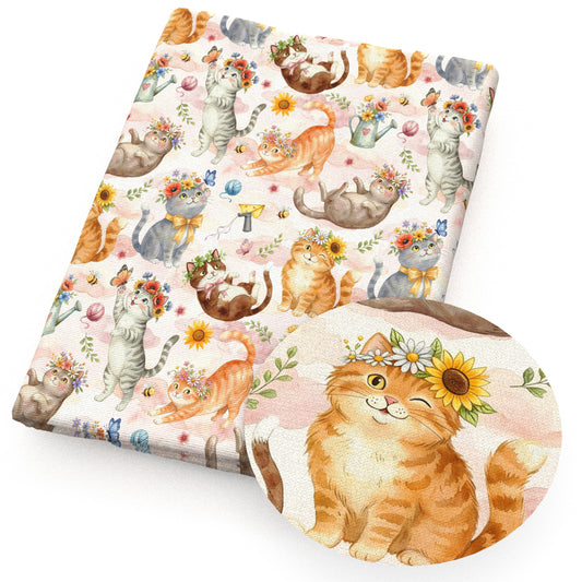 flowerfloral cat butterfly bee yarn heart love teapot leaf leaves tree fabric