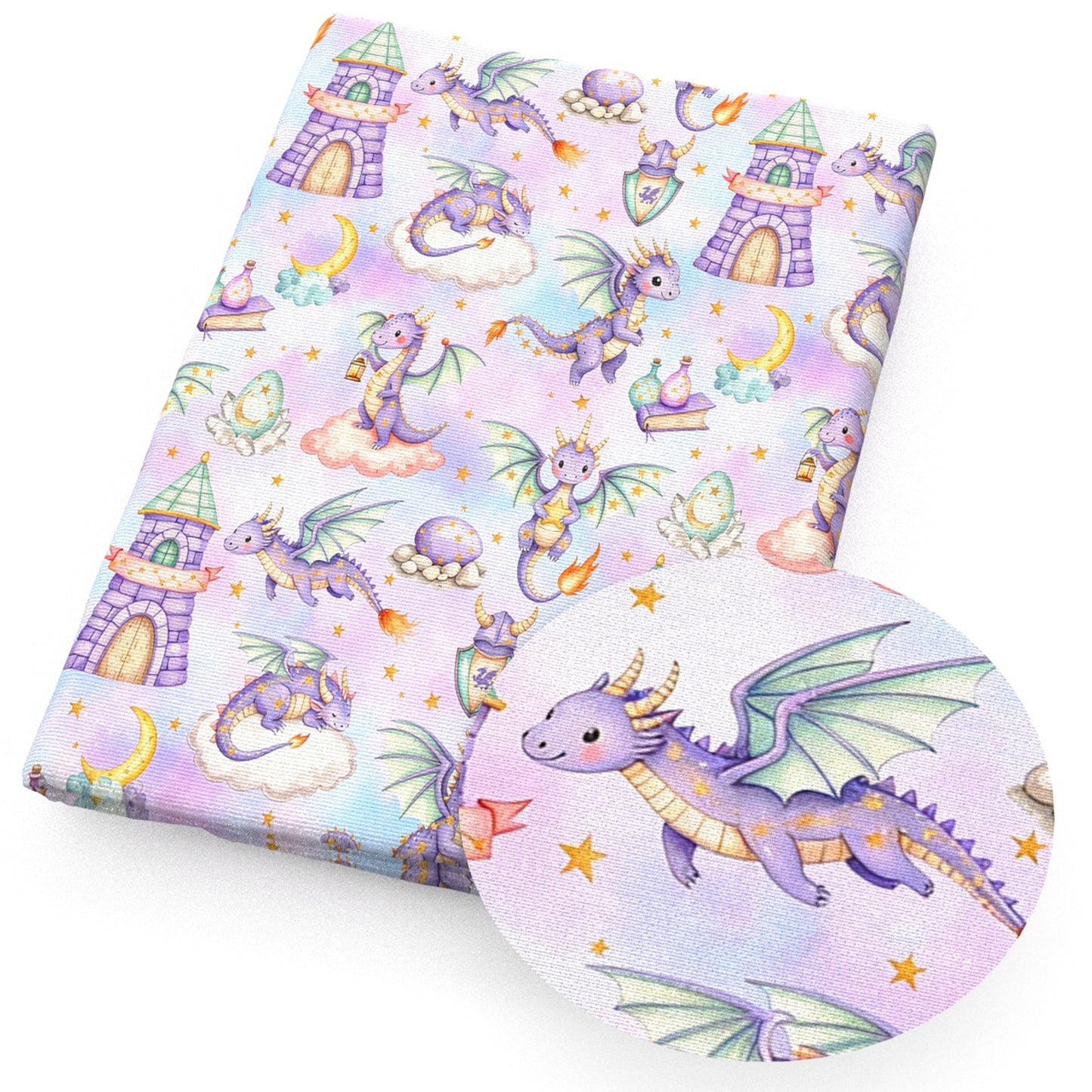 star starfish cloud moon fabric