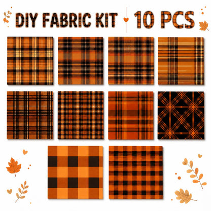 10pcs Charm Pack Set Plaid Pattern Vintage Style Handmade DIY with Rich Color and Texture Elements 100% Polyester Patchwork in 10 Design Styles Suitable for Patchwork DIY Craft Projects DIY Wallet Making Gift Giving Bag Making Mother's Day Gift