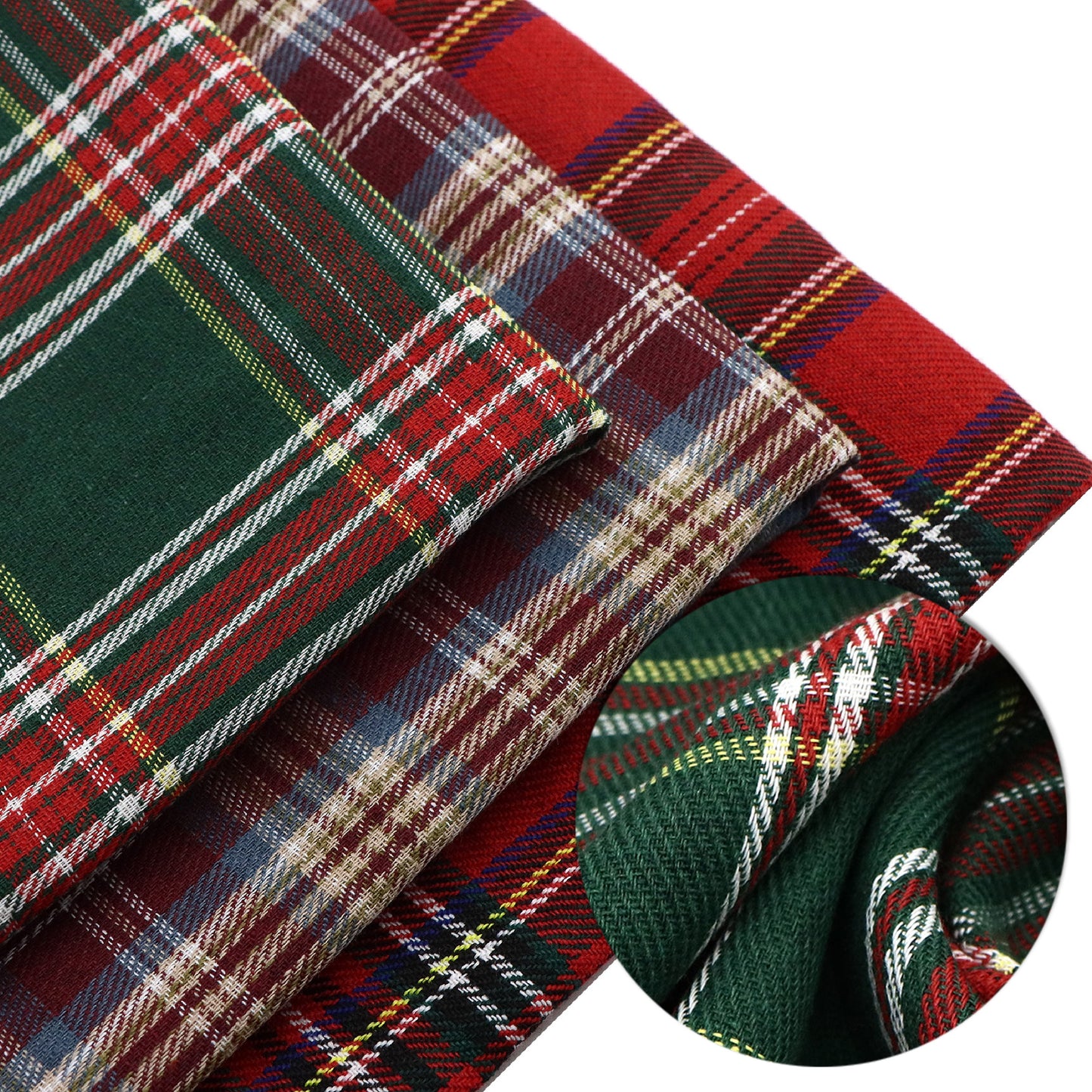 1 Pc Retro Buffalo Plaid Jacquard Fabric -50x145cm, Precut Christmas Fabric for Sewing, Quilting, Crafting - Hand Wash Only - Patchwork Fabric, Holiday Style Patterns