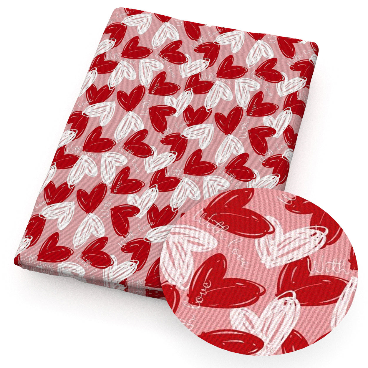 heart love valentine's day fabric