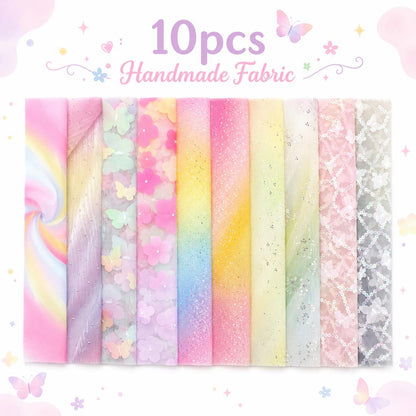 10pcs Vintage Butterfly Mesh Gauze Lace Series Jelly Roll Fabric Strips 2.5X19.7inch Pre-cut 100% Polyester for Patchwork Quilts, Table Runners, Placemats, Tote Bags, Storage Pouches, Makeup Bags, Coasters, Quilt Blocks & Binding Multi-color