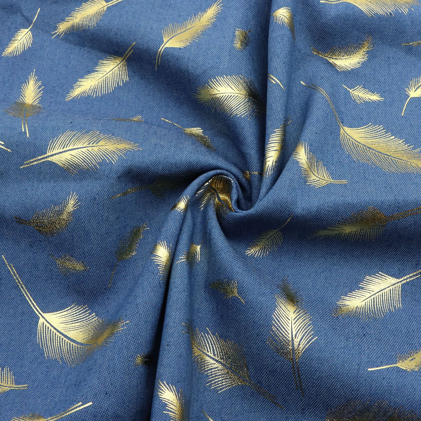 1Pc feather Golden Hot Stamping Pre-Washed Denim Fabric - 59x19.68inch(150x50cm)  DIY Crafts Projects, DIY Wallet Making