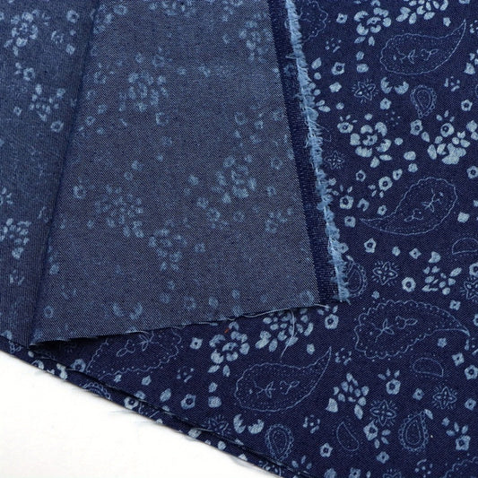 1pc Paisley Floral Print Denim Fabric, 59.06x19.68 inch Precut, Perfect for Party Decorations, and Craft Projects, Hair Ties, DIY Quilting & Sewing, Patchwork, Backdrop Fabric, Diy Bag Wallet Making