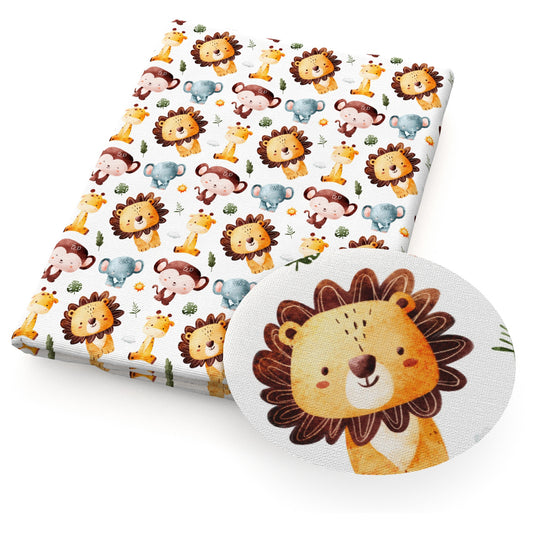 elephant monkey deerreindeer giraffe leaf leaves tree fabric