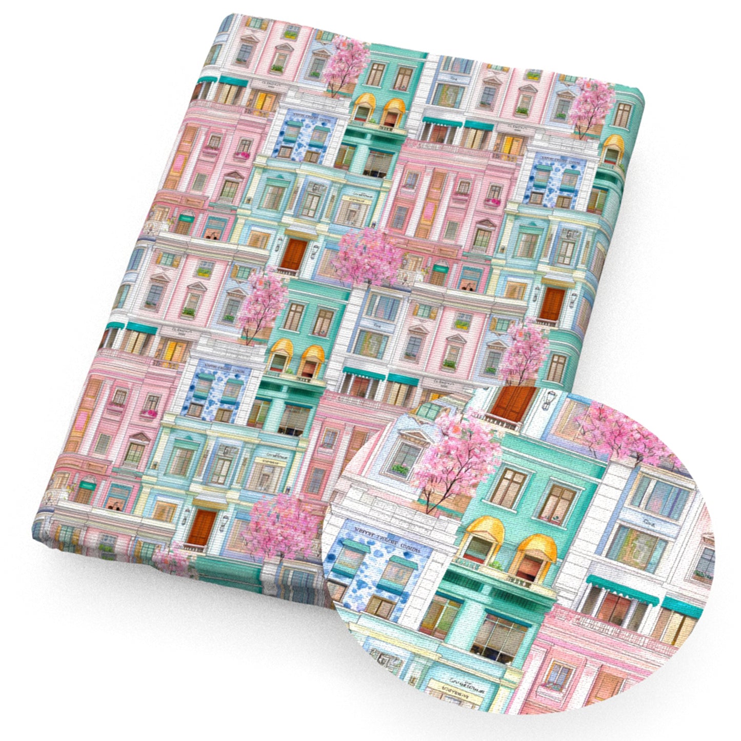 house leaf leaves tree rainbow color fabric