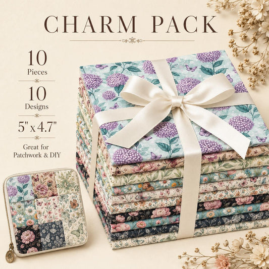 10Pc/Set Flower Series Rose Butterfly Fat Quarter Fabric, Pre-Cut Square Fabric Assort, Fabric Set, Craft Fabric, Handmade DIY Patchwork Fabric,Home Quilting Sewing Fabric, Packaging Fabric, Scrapbooking Craft Hobbyist