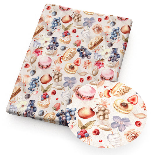 grape macaron bread flowerfloral cake cupcake ice creampopsicle strawberry fabric