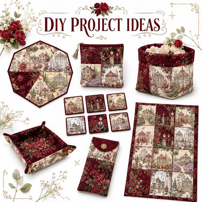 10Pc/Set Flower Rose Christmas Series Tree Fat Quarter Fabric, Pre-Cut Square Fabric Assort, Fabric Set, Craft Fabric, Handmade DIY Patchwork Fabric,Home Quilting Sewing Fabric, Packaging Fabric, Scrapbooking Craft Hobbyist
