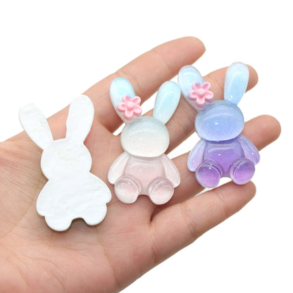 5Pcs Animals Series Acrylic Charms,Rabbit Shaped,Transparent 3D Flatback Resin Cabochons for DIY Jewelry, Earrings, Bracelets, Keychains, Festive Decor, Homemade Gifts, Phone Cases, Water Bottles, Hair Accessories