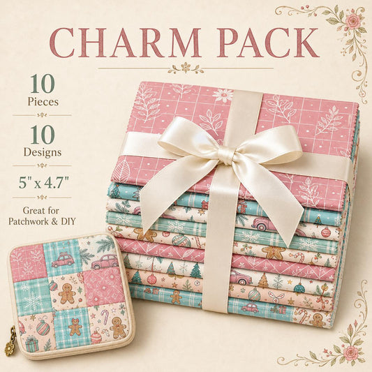 10Pc/Set Christmas Series Plaid Dot Tree Gift Crutch Fat Quarter Fabric, Pre-Cut Square Fabric Assort, Fabric Set, Craft Fabric, Handmade DIY Patchwork Fabric,Home Quilting Sewing Fabric, Packaging Fabric, Scrapbooking Craft Hobbyist