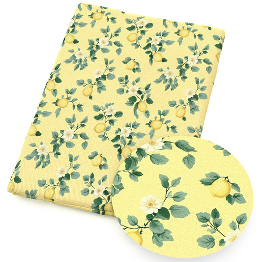 flowerfloral lemon leaf leaves tree fruit fabric