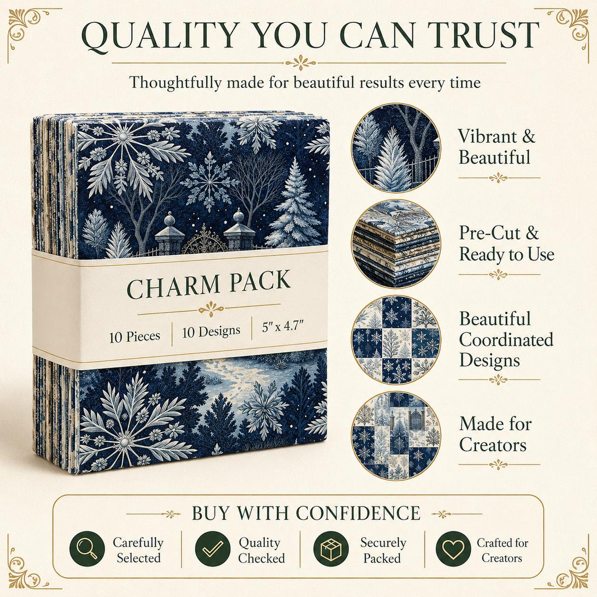 10Pc/Set Christmas Flower Blue Series Bird Leaves House Fat Quarter Fabric, Pre-Cut Square Fabric Assort, Fabric Set, Craft Fabric, Handmade DIY Patchwork Fabric,Home Quilting Sewing Fabric, Packaging Fabric, Scrapbooking Craft Hobbyist