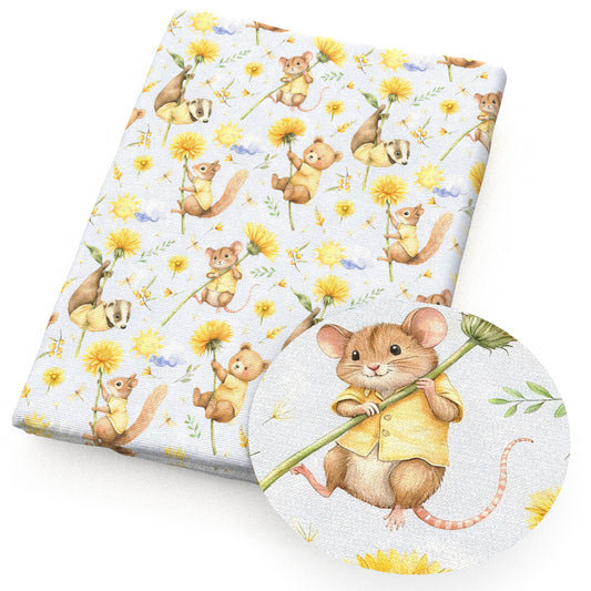mouse sunflower cloud fabric