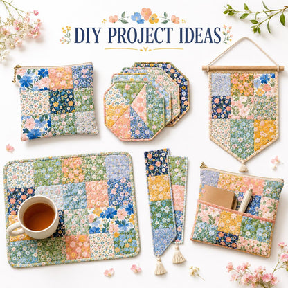 10pcs Charm Pack Set Floral Pattern Vintage Style Handmade DIY with Rich Color and Texture Elements 100% Polyester Patchwork in 10 Design Styles Suitable for Patchwork DIY Craft Projects DIY Wallet Making Gift Giving Bag Making Mother's Day Gift