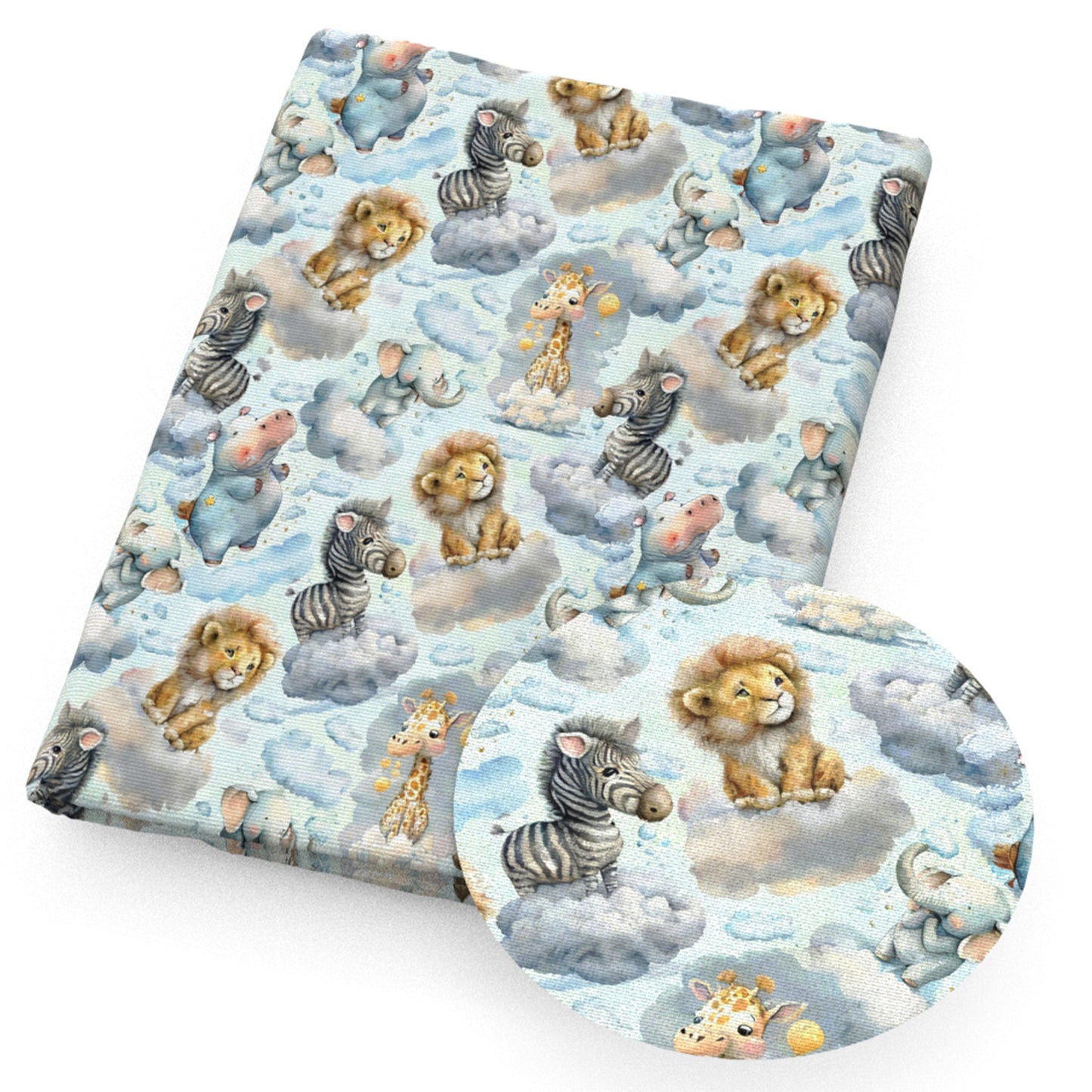 zebra zebra stripe cloud elephant deerreindeer giraffe hippo fabric