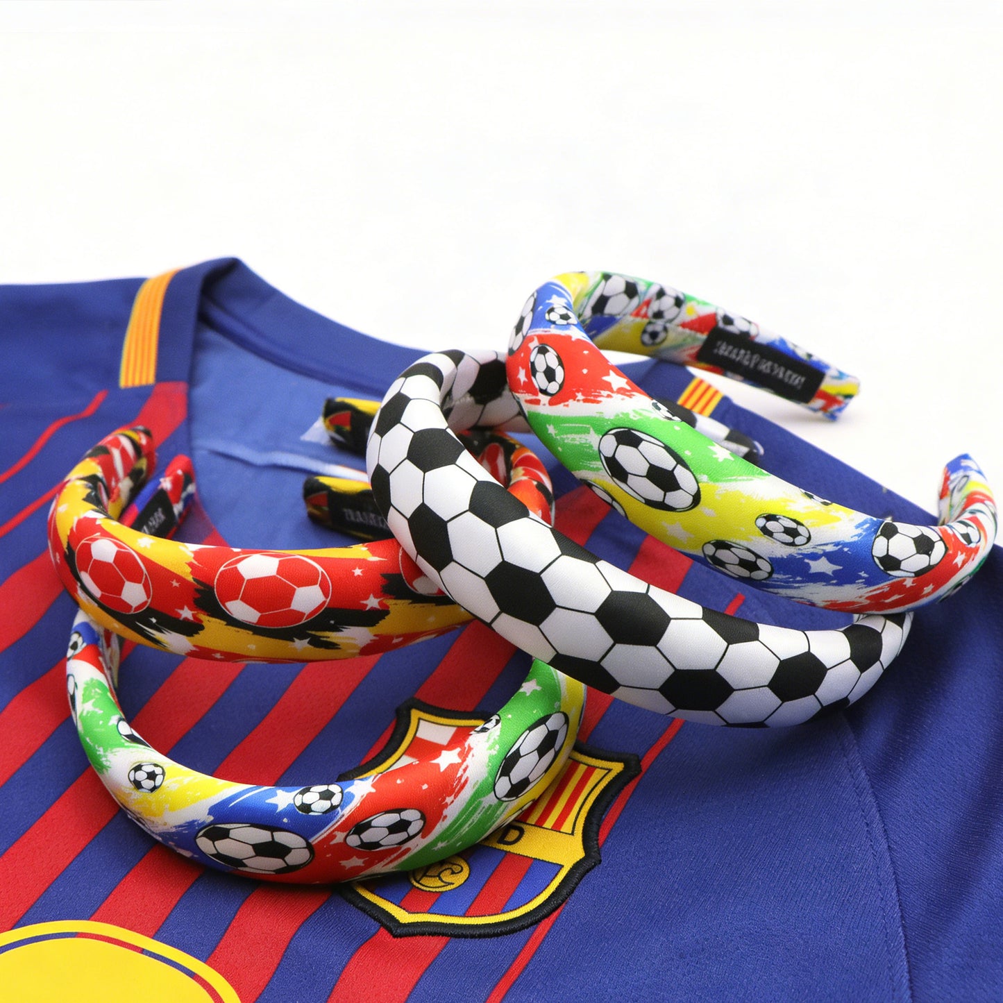 world cup football series satin high cranial hairband