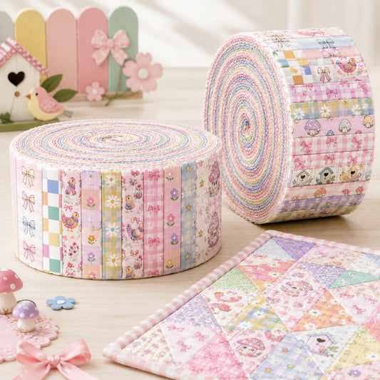 10pcs Vintage Mushroom Plaid Theme Jelly Roll Fabric Strips 2.5X19.7inch Pre-Cut 100% Polyester For Patchwork Quilts, Table Runners, Placemats, Tote Bags, Storage Pouches, Makeup Bags, Coasters, Quilt Blocks & Binding