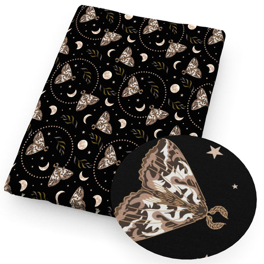 witchcraft moon leaf leaves tree star starfish moth fabric