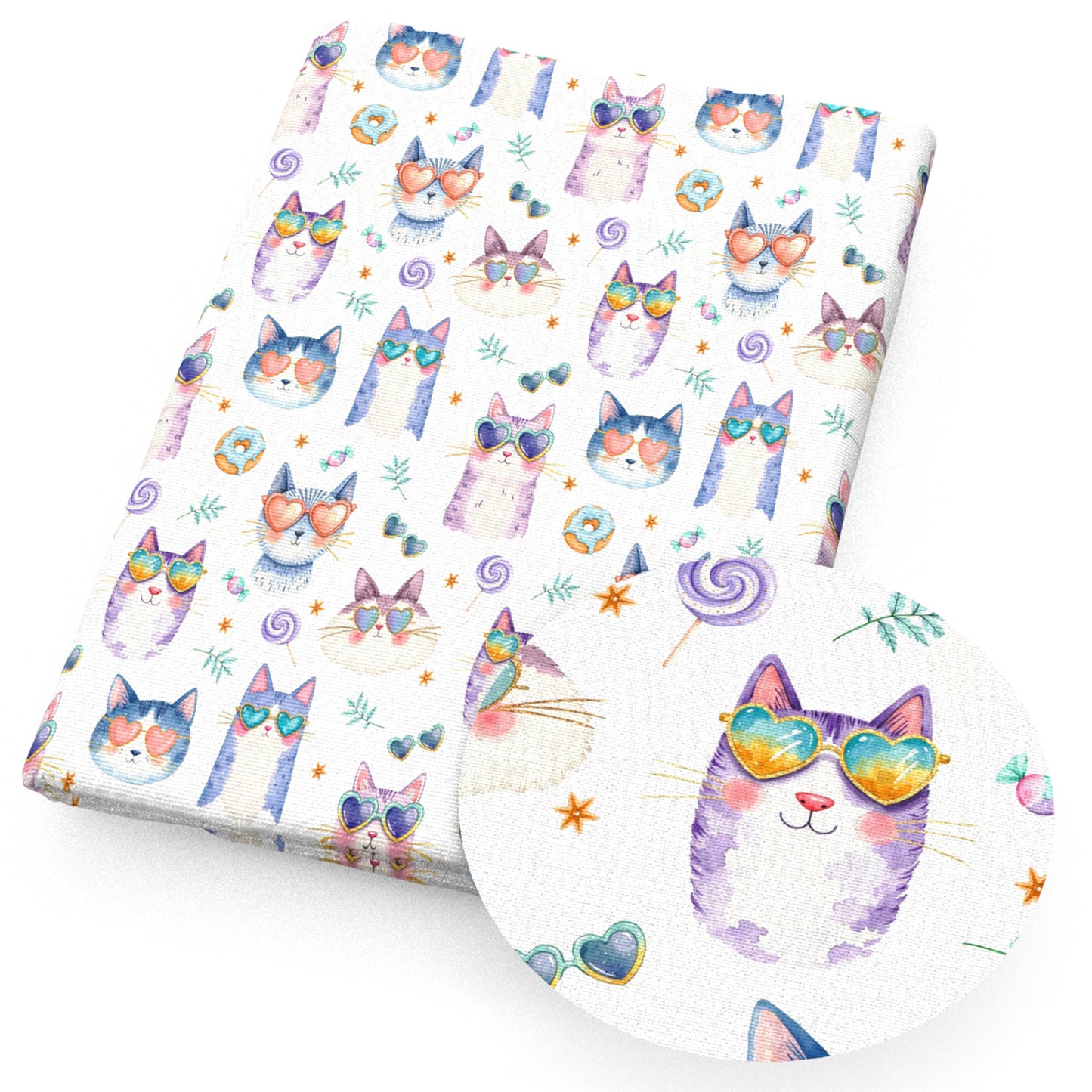 cat heart love lollipop lolly pops sunglasses fabric