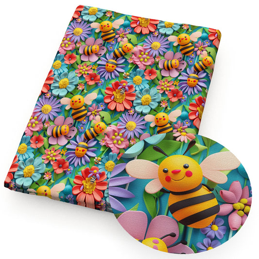 flowerfloral bee fabric